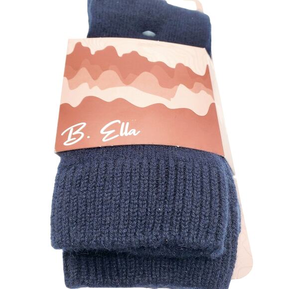 B.Ella 82% Cashmere Crew Socks Dark Navy Blue Luxury RORY 7-9.5 M Cozy Warm - Picture 5 of 5
